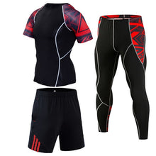 Load image into Gallery viewer, Brand 3pcs/Sets men's suit rashguard male kit MMA compression clothing male