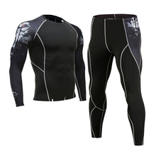 Load image into Gallery viewer, Brand 3pcs/Sets men's suit rashguard male kit MMA compression clothing male