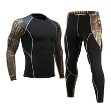 Load image into Gallery viewer, Brand 3pcs/Sets men's suit rashguard male kit MMA compression clothing male