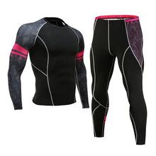 Load image into Gallery viewer, Brand 3pcs/Sets men's suit rashguard male kit MMA compression clothing male