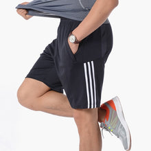 Load image into Gallery viewer, Summer New Gym Mens Sport Running Shorts Quick Dry Stripes Workout Short Pants