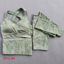 Load image into Gallery viewer, 3PCS Camo Seamless Yoga Set Sports Wear For Women Fitness Clothing, Yoga