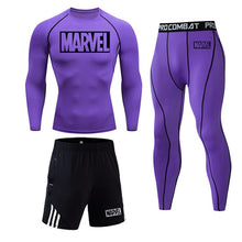 Load image into Gallery viewer, 4XL MMA Compression sets Tracksuit Marvel Mens Sport