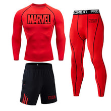 Load image into Gallery viewer, 4XL MMA Compression sets Tracksuit Marvel Mens Sport
