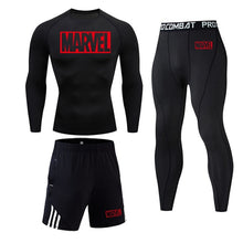 Load image into Gallery viewer, 4XL MMA Compression sets Tracksuit Marvel Mens Sport