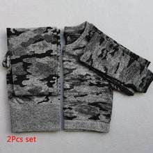 Load image into Gallery viewer, 3PCS Camo Seamless Yoga Set Sports Wear For Women Fitness Clothing, Yoga