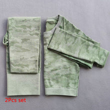 Load image into Gallery viewer, 3PCS Camo Seamless Yoga Set Sports Wear For Women Fitness Clothing, Yoga