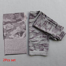 Load image into Gallery viewer, 3PCS Camo Seamless Yoga Set Sports Wear For Women Fitness Clothing, Yoga
