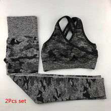 Load image into Gallery viewer, 3PCS Camo Seamless Yoga Set Sports Wear For Women Fitness Clothing, Yoga