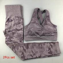 Load image into Gallery viewer, 3PCS Camo Seamless Yoga Set Sports Wear For Women Fitness Clothing, Yoga