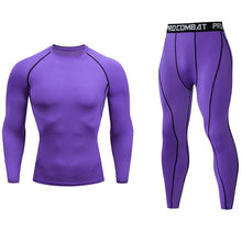 Load image into Gallery viewer, 3 piece Mens Compression Set Running Tights workout, Fitness Training Tracksuit