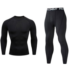 Load image into Gallery viewer, 3 piece Mens Compression Set Running Tights workout, Fitness Training Tracksuit