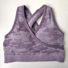 Load image into Gallery viewer, New Camo Seamless Sports Bra For Women Gym Criss Cross Workout