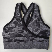 Load image into Gallery viewer, New Camo Seamless Sports Bra For Women Gym Criss Cross Workout