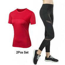 Load image into Gallery viewer, Quick Drying Mesh Sport Wear Women Tracksuit 2Piece Gym, Yoga Clothes