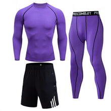 Load image into Gallery viewer, men sports set tracksuits compress shirt  fitness pants
