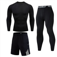 Load image into Gallery viewer, men sports set tracksuits compress shirt  fitness pants