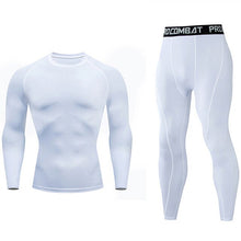 Load image into Gallery viewer, men sports set tracksuits compress shirt  fitness pants