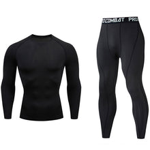 Load image into Gallery viewer, men sports set tracksuits compress shirt  fitness pants