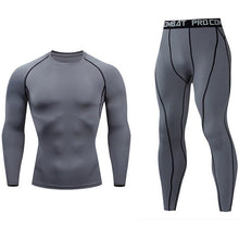 Load image into Gallery viewer, men sports set tracksuits compress shirt  fitness pants