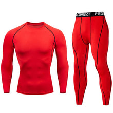 Load image into Gallery viewer, men sports set tracksuits compress shirt  fitness pants